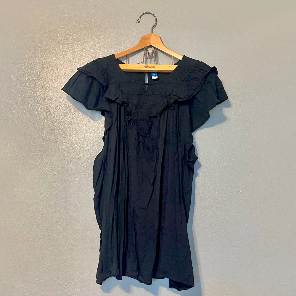 Black Ruffled Blouse